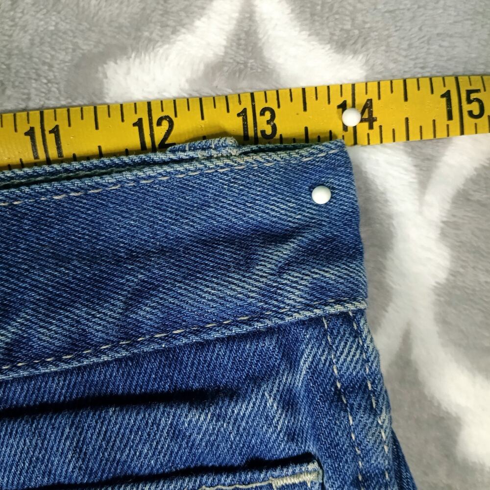 FUBU The Collection Baggy Jeans Women Size‎ 14 Blue Carpenter 28x27 Streetwear - Picture 5 of 13